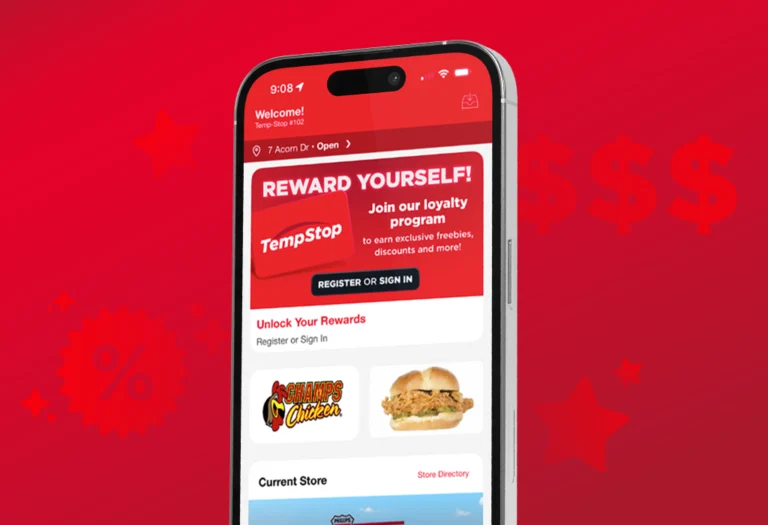 The TempStop mobile app.